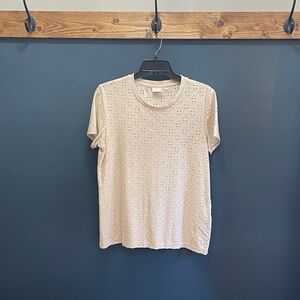 Eyelet Short Sleeve Top